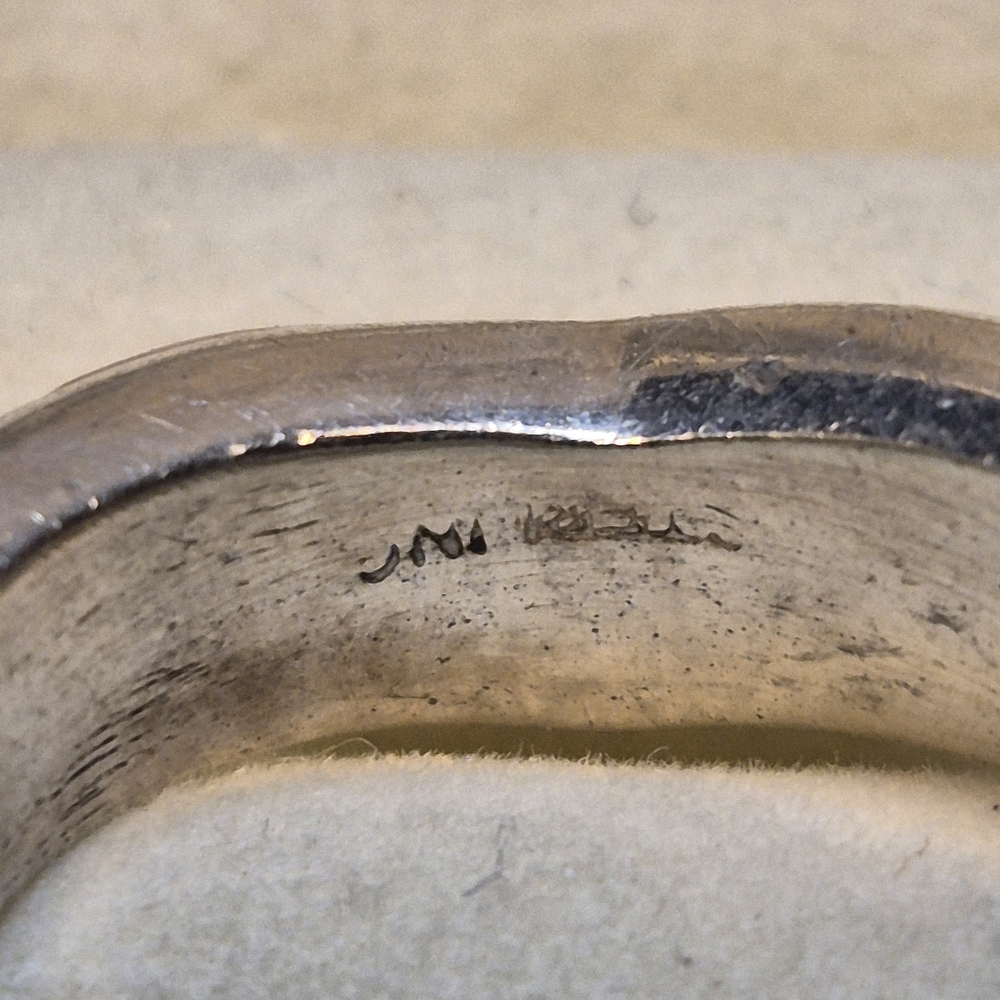 Native American Zuni Artisan Sterling Silver Gemstone Inlay Ring - Picture 2 of 10